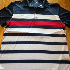 Golf Leisure Vacation Men’s IZOD Golf With Stretch Polo Style Shirt L Stripes